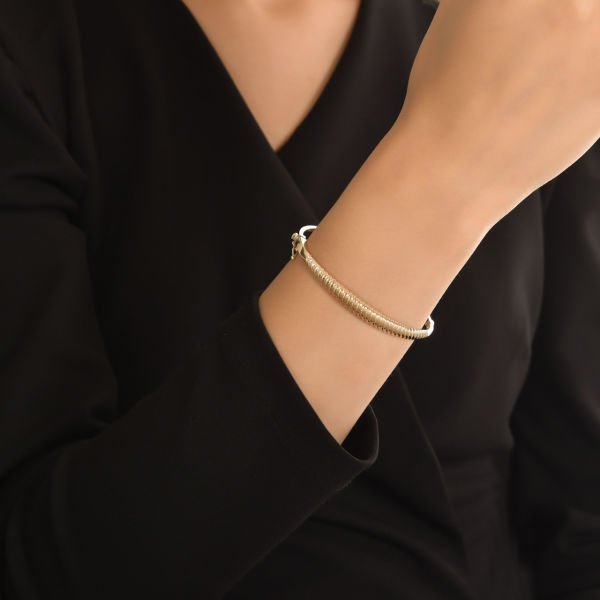 Fantezi Bilezik - 14 Ayar Altın Beyaz Altın