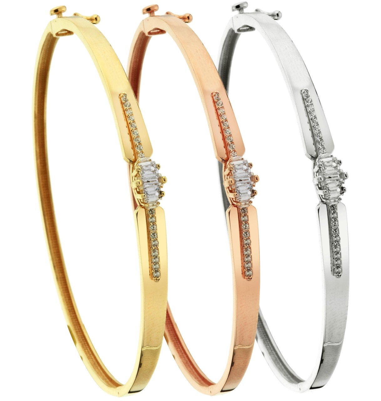 Fantezi Bilezik - 14 Ayar Altın Beyaz Altın