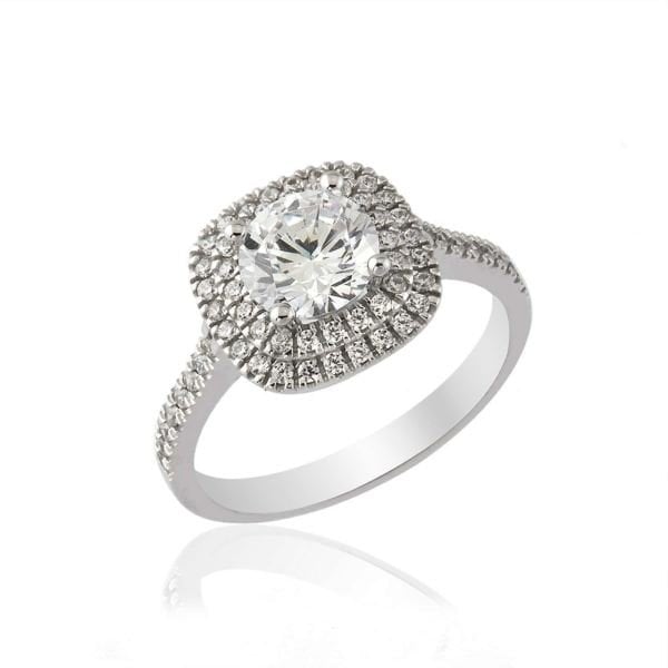 Kare Taşlı Elmas Yüzük