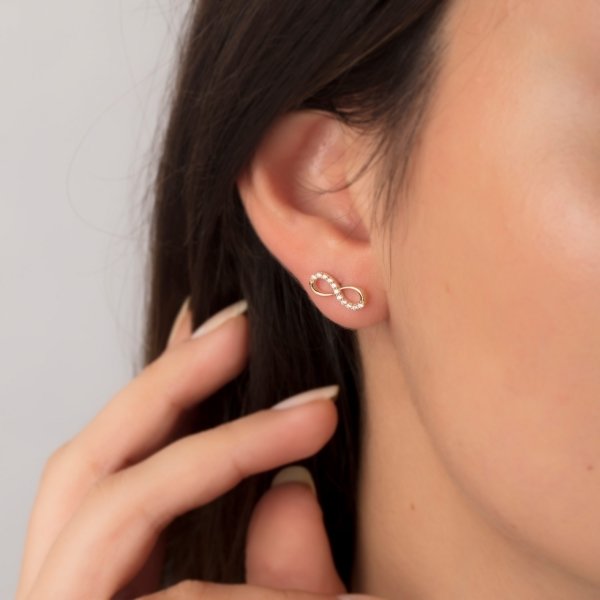 Sonsuzluk Küpe (Yarı Taşlı)